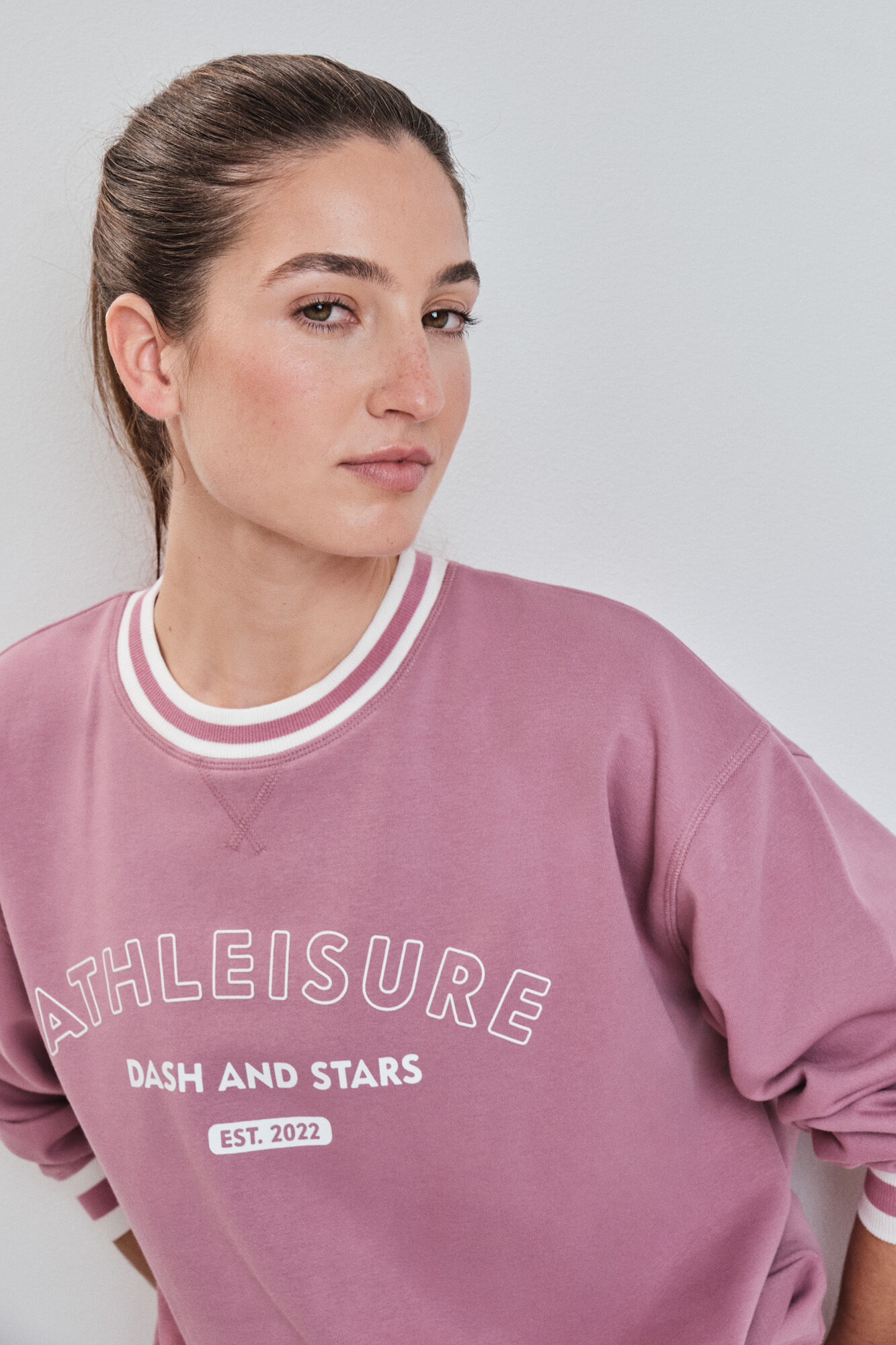 Dash and Stars Sudadera college felpa rosa