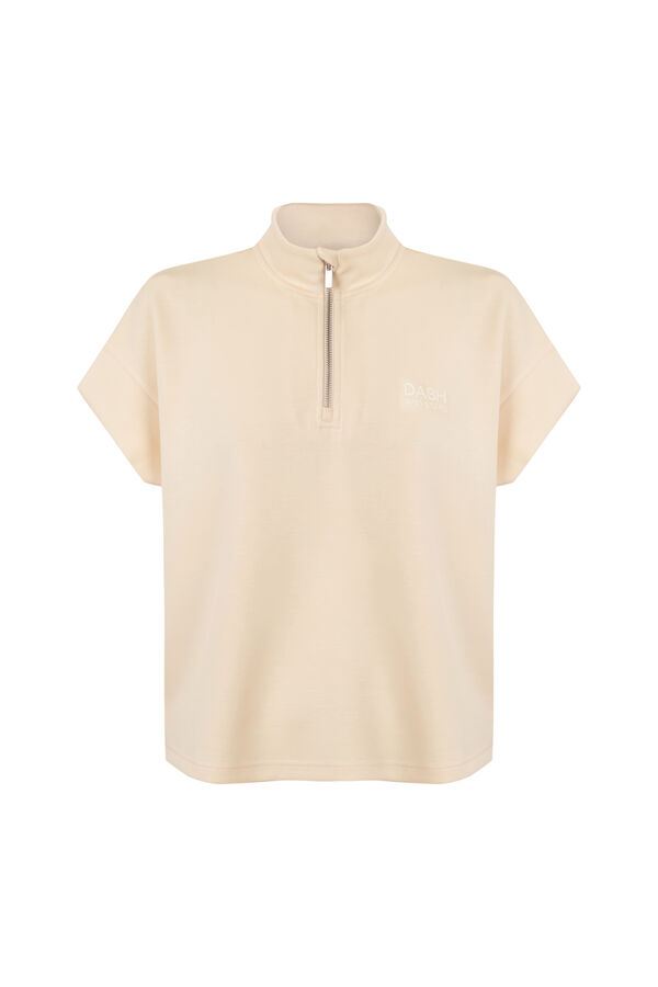 Dash and Stars Sweatshirt manga curta em viscose suave amarela impress&atilde;o