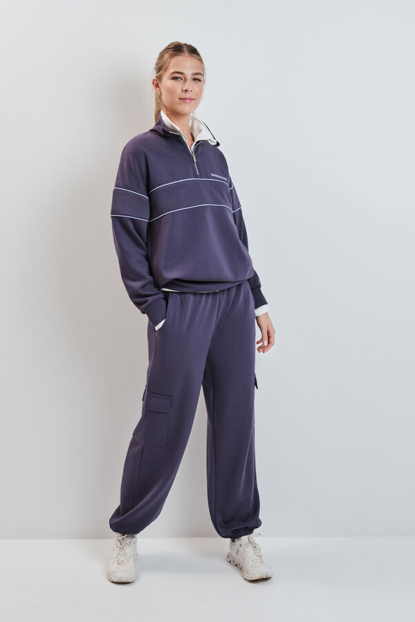 Dash and Stars Cal&ccedil;a comprida larga cinzenta cinzento