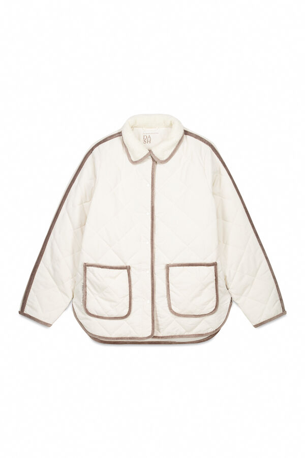 Dash and Stars Casaco acolchoada bege com losangos beige