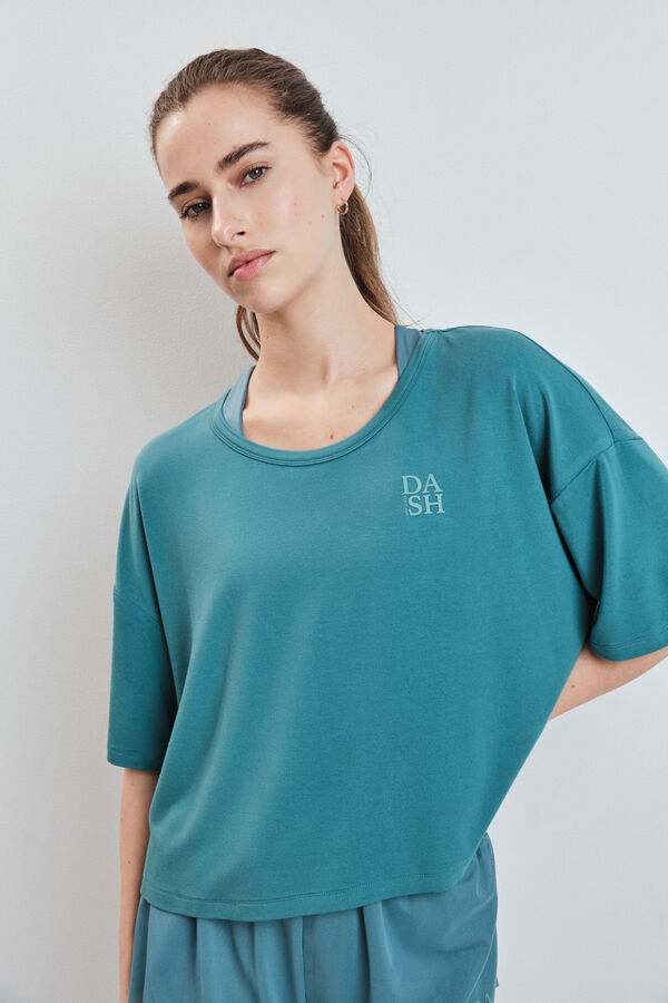 Dash and Stars Camiseta manga corta extra suave verde verde
