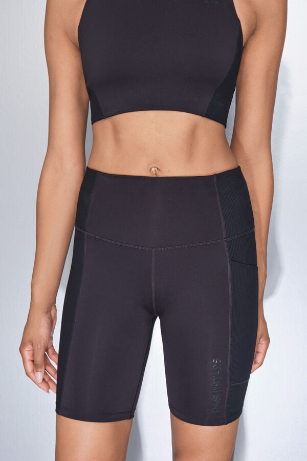 Dash and Stars Leggings de ciclismo pretas 4D STRETCH preto