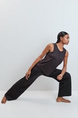 Dash and Stars Cal&ccedil;a comprida palazzo canelada preta preto