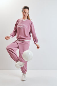 Dash and Stars Sweatshirt college em felpa rosa