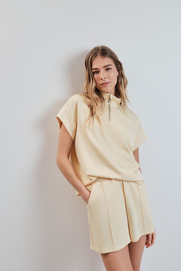 Dash and Stars Cal&ccedil;&otilde;es largos em viscose suave amarelo impress&atilde;o