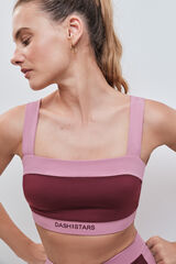 Dash and Stars Soutien desportivo bandeau 4D Stretch burgundy vermelho