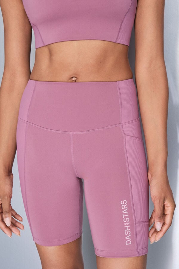 Dash and Stars Leggings de ciclismo rosa 4D STRETCH rosa