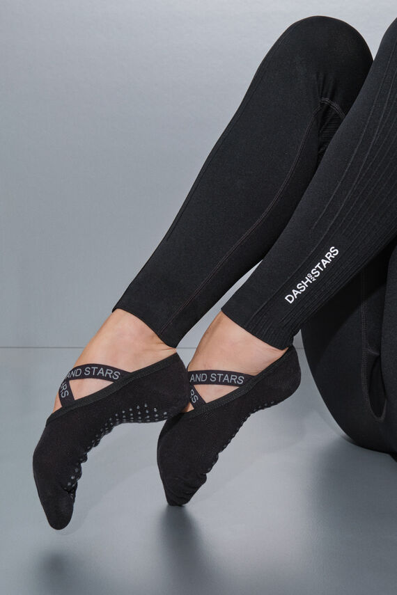 Calcetines algodón zapatilla ballet negra