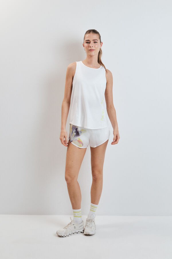 Dash and Stars Camiseta t&eacute;cnica halter sin mangas blanca blanco