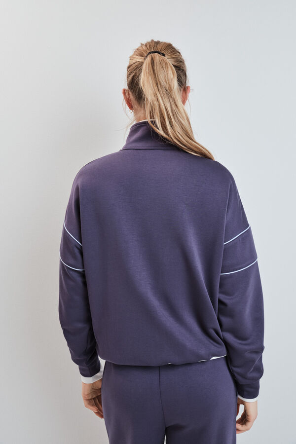 Dash and Stars Casaco gola alta com fecho-&eacute;clair cinzento cinzento