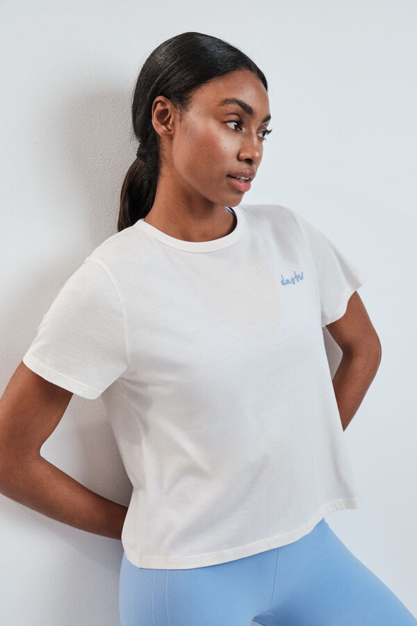 Dash and Stars T-shirt de manga curta extrassuave branca branco