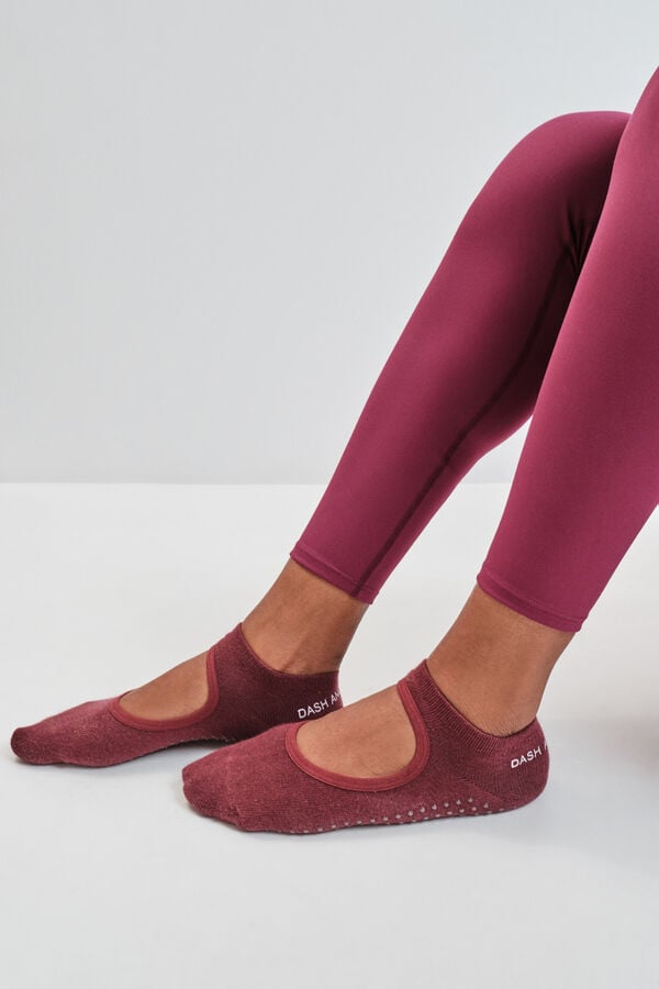 Dash and Stars Meias sapatilha de ballet em algod&atilde;o granate vermelho