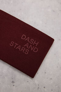 Dash and Stars Maroon stretch logo headband printed