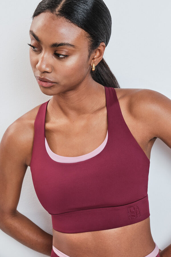 Dash and Stars Soutien desportivo 4D STRETCH borgonha vermelho