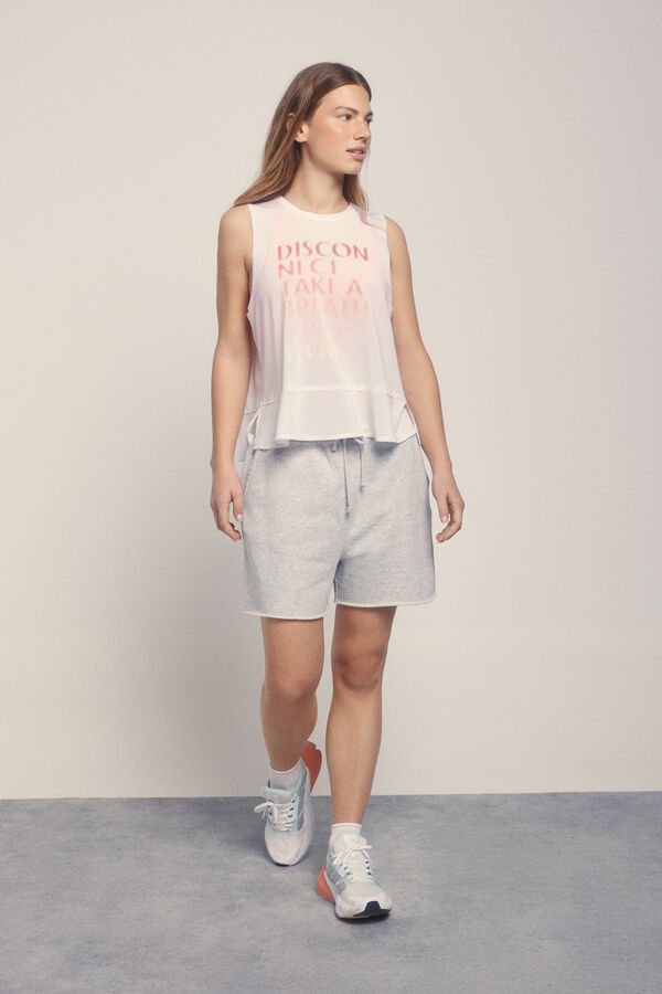 Dash and Stars T-shirt branco com halter beige