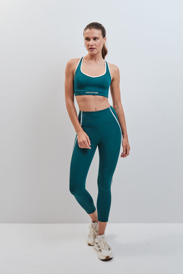 Dash and Stars Leggings crop 4D STRETCH verde verde