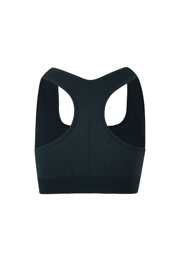 Dash and Stars Green central zip sports bra SEAMLESS FIT green