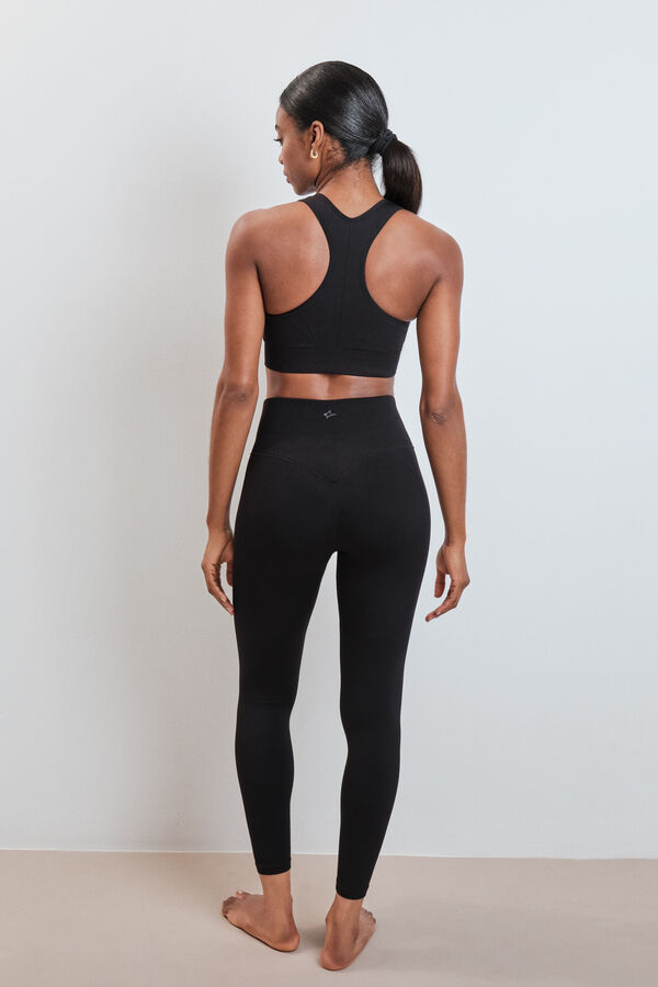 Dash and Stars Leggings Push Up SEAMLESS FIT pretos preto