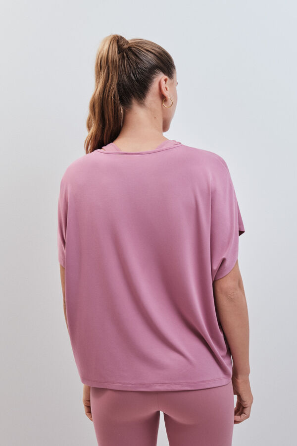 Dash and Stars T-shirt de manga curta em modal rosa rosa
