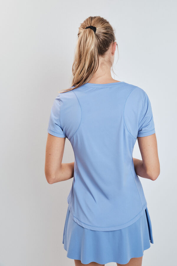 Dash and Stars T-shirt manga curta estampado azul azul