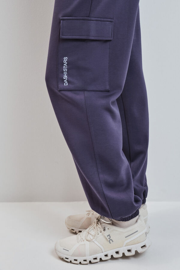 Dash and Stars Cal&ccedil;a comprida larga cinzenta cinzento