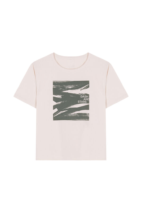 Dash and Stars T-shirt verde de algodão escovado verde