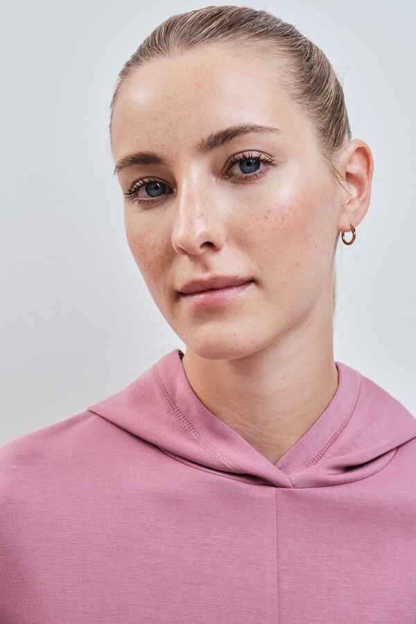 Dash and Stars Sweatshirt com capuz soft touch rosa rosa