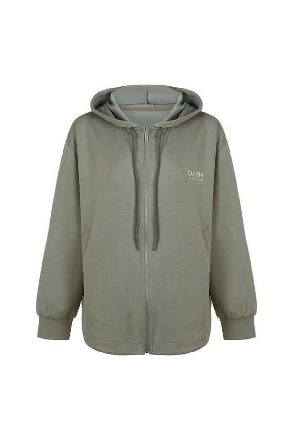 Dash and Stars Casaco com capuz em viscose suave verde verde