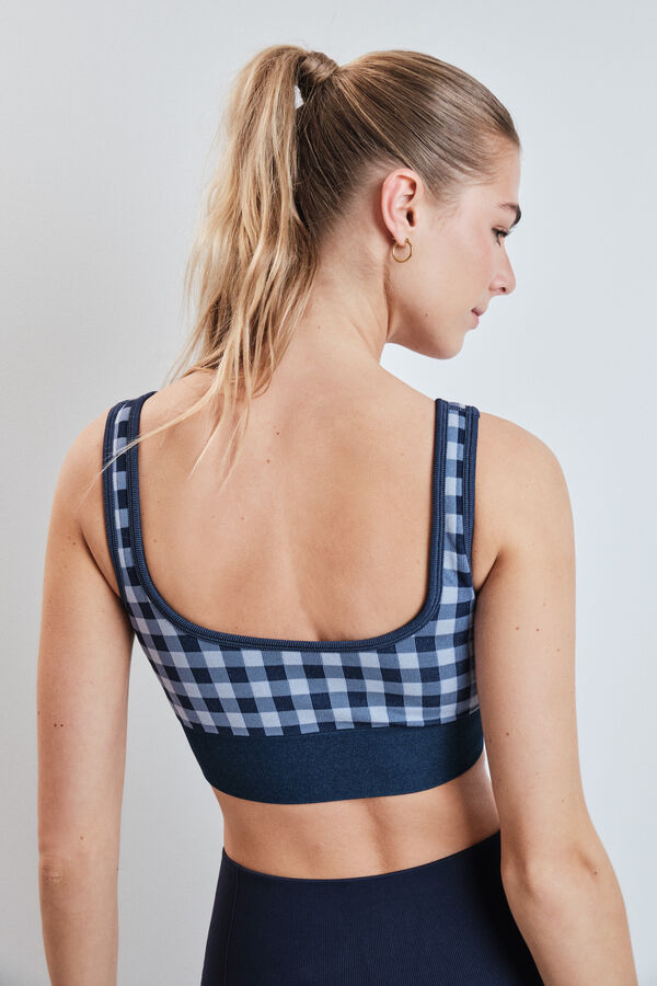 Dash and Stars Soutien desportivo SEAMLESS COMFORT estampado vichy azul azul