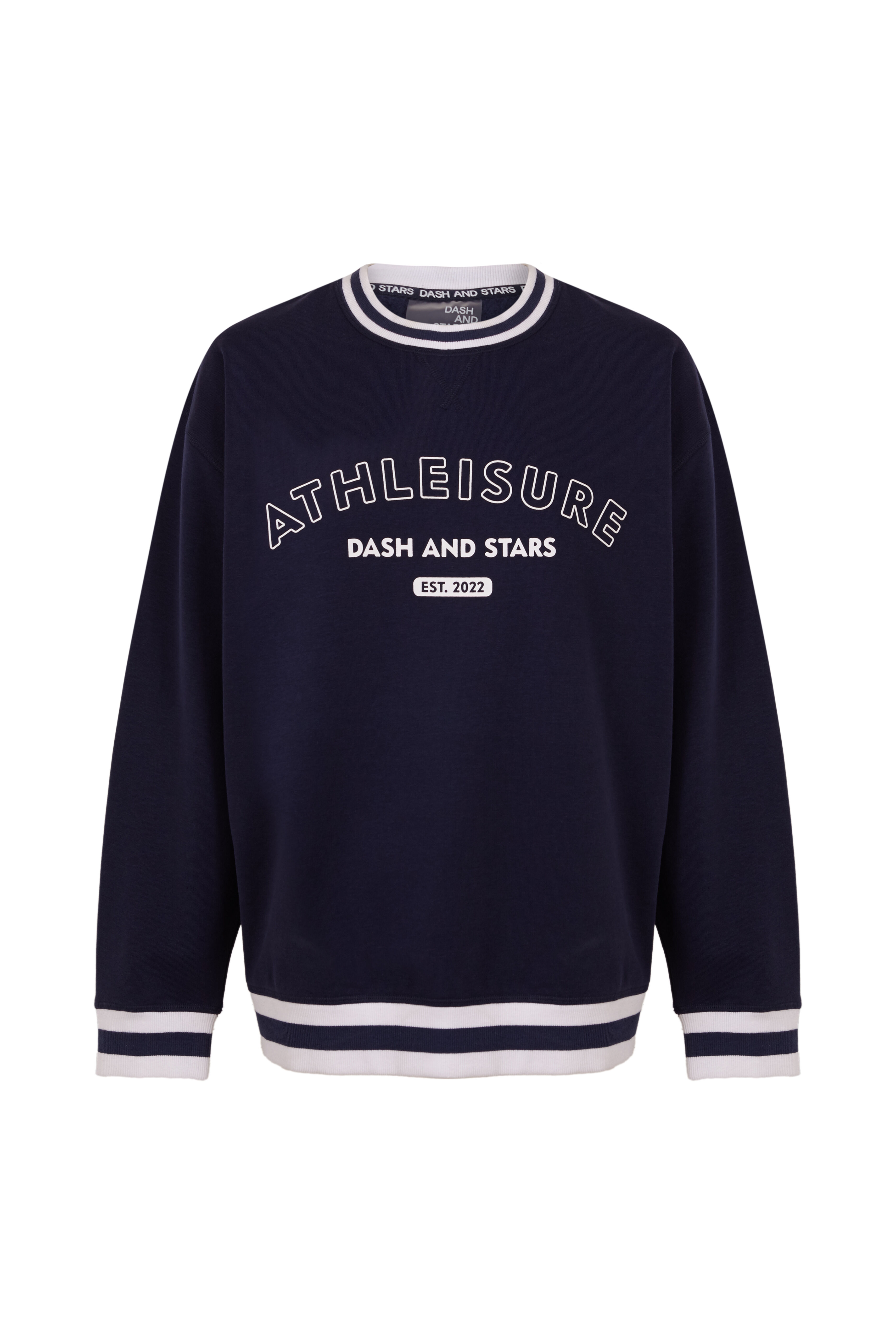 Dash and Stars Sweatshirt college em molet&atilde;o azul