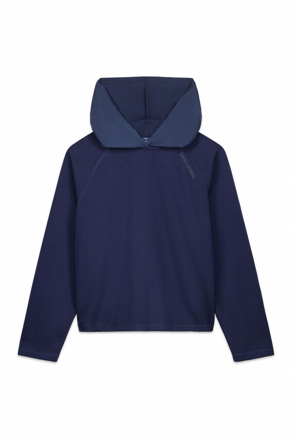 Dash and Stars Sweatshirt azul escuro com toque suave azul