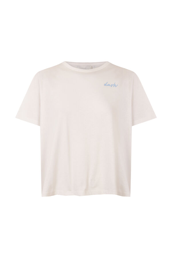 Dash and Stars T-shirt de manga curta extrassuave branca branco