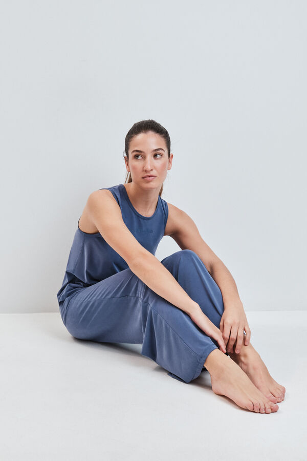 Dash and Stars T-shirt sem mangas soft touch azul azul