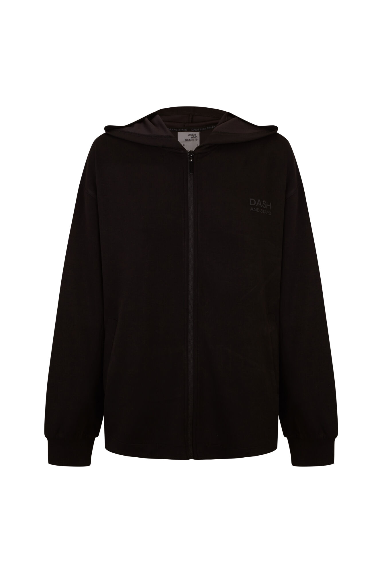 Dash and Stars Sweatshirt com capuz soft touch preto
