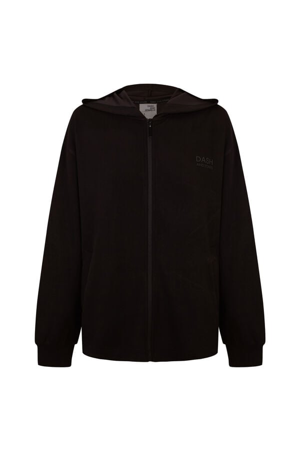 Dash and Stars Sweatshirt com capuz soft touch preto preto