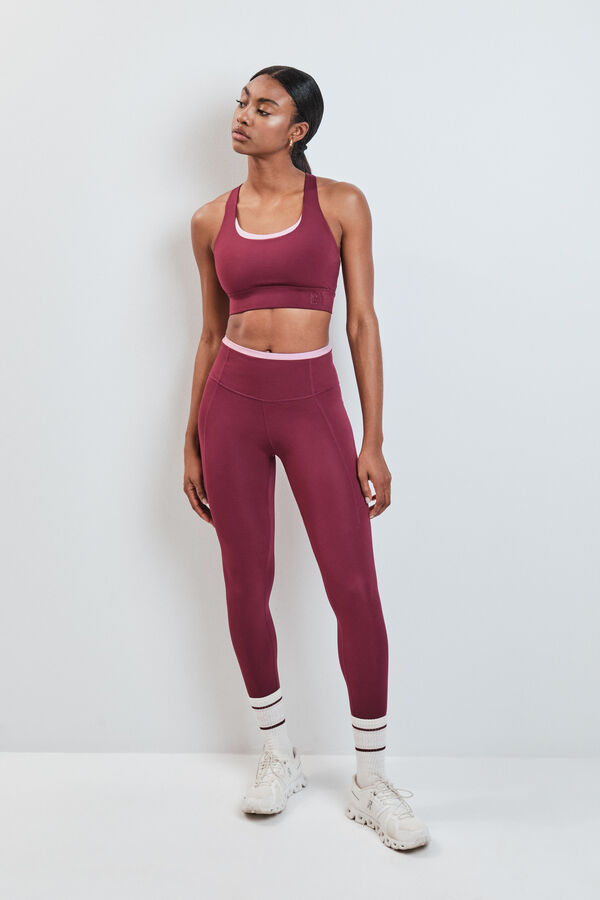Dash and Stars Legging 4D STRETCH bordeaux vermelho