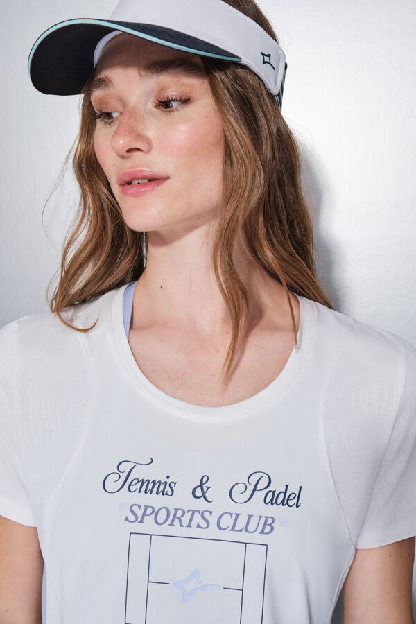 Dash and Stars T-shirt branca de manga curta beige