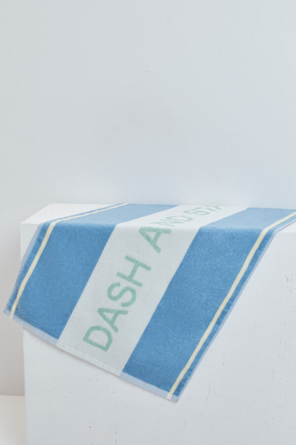 Dash and Stars Toalha em algod&atilde;o azul azul