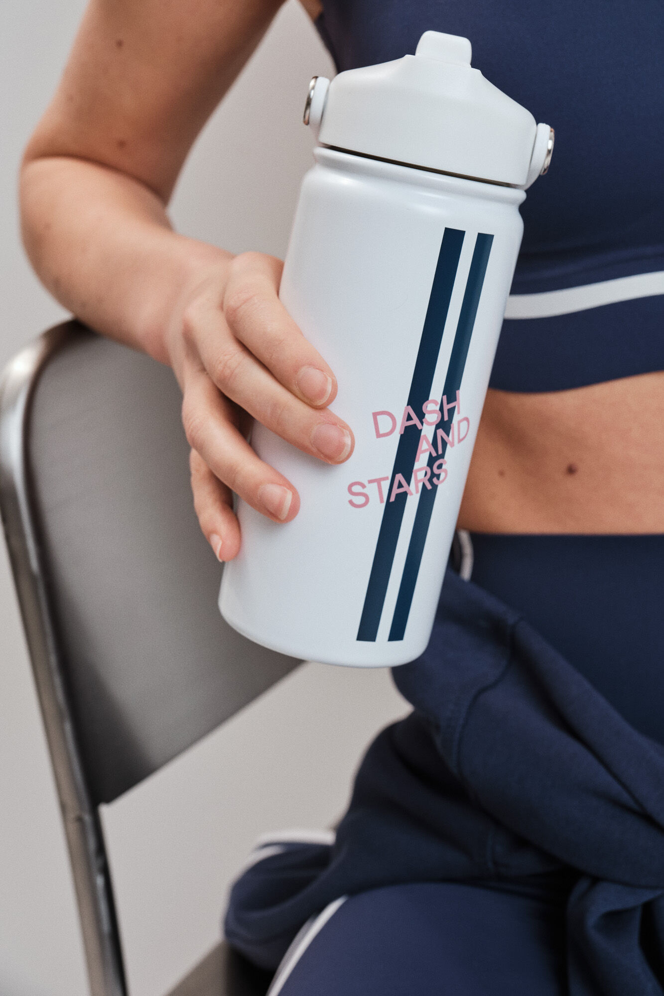 Dash and Stars Garrafa em a&ccedil;o inoxid&aacute;vel branca