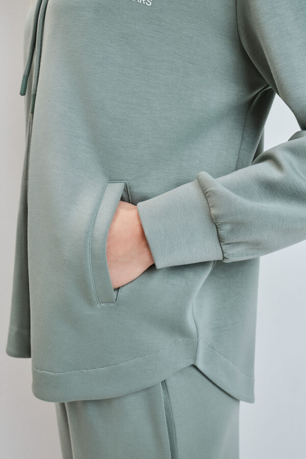 Dash and Stars Casaco com capuz em viscose suave verde verde