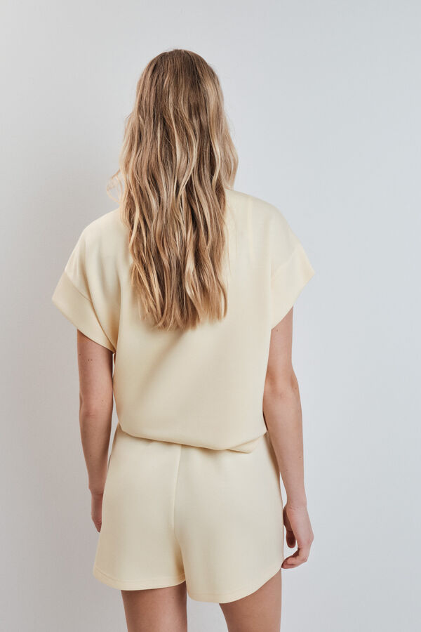 Dash and Stars Cal&ccedil;&otilde;es largos em viscose suave amarelo impress&atilde;o