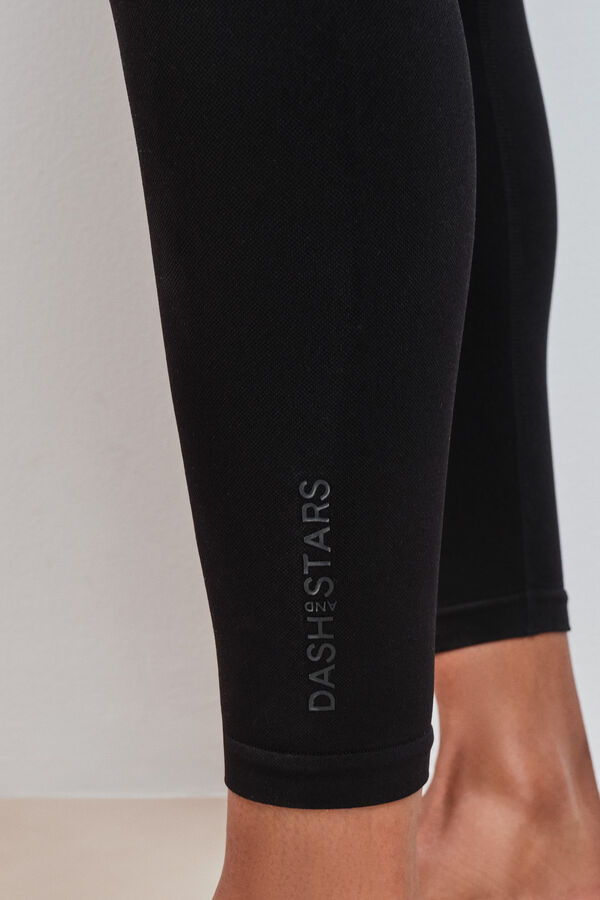 Dash and Stars Leggings Push Up SEAMLESS FIT pretos preto