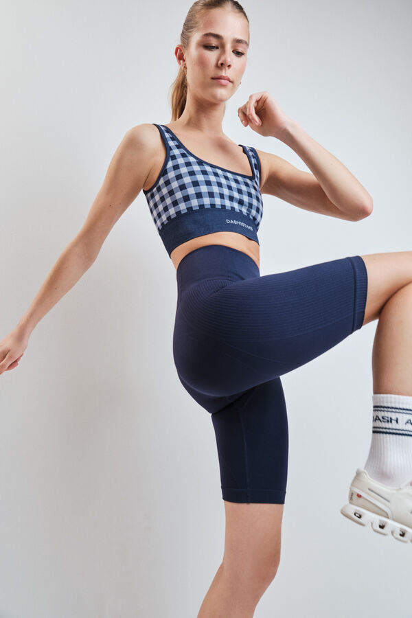Dash and Stars Blue SEAMLESS COMFORT cycling leggings blue