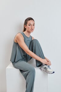 Dash and Stars T-shirt sem mangas soft touch verde