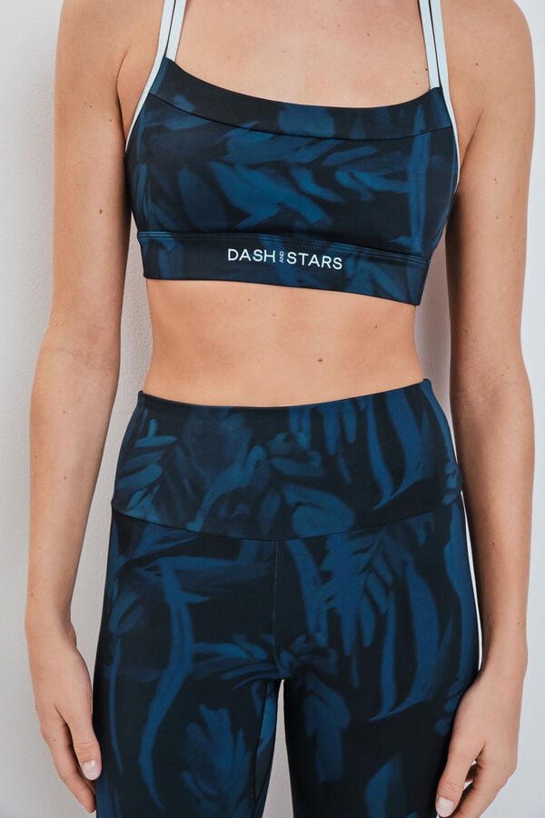 Dash and Stars Legging curto estampado 4D STRETCH verde verde