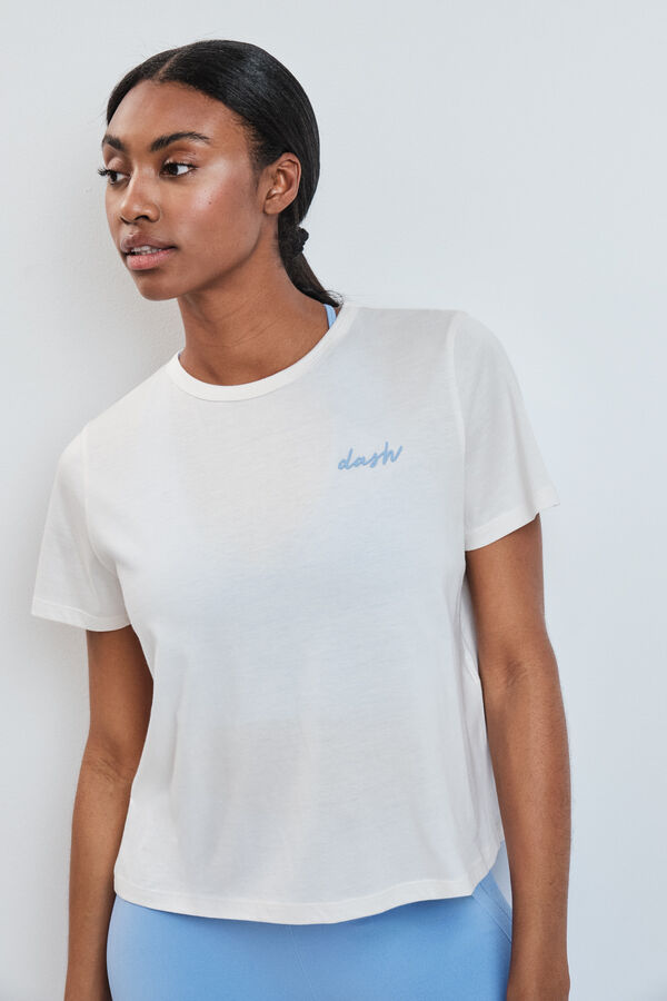 Dash and Stars T-shirt de manga curta extrassuave branca branco
