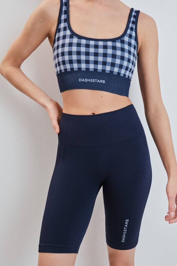 Dash and Stars Blue SEAMLESS COMFORT cycling leggings blue