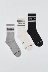 Dash and Stars Pack 3 meias em algod&atilde;o branco