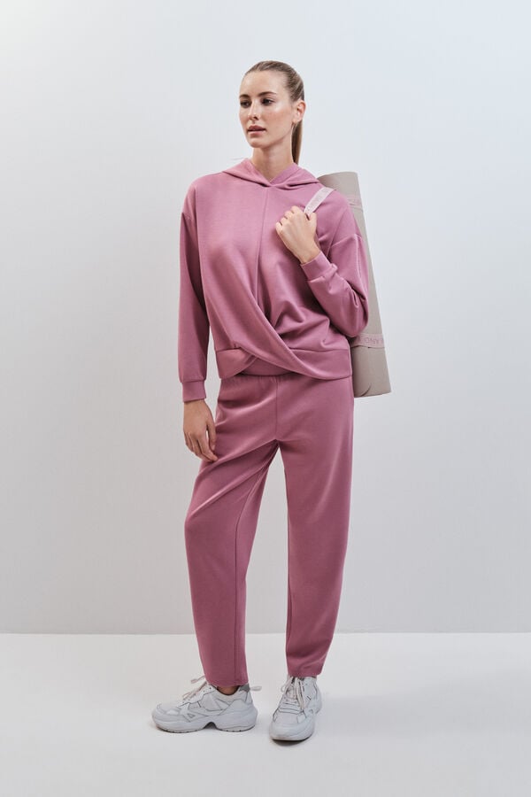 Dash and Stars Sweatshirt com capuz soft touch rosa rosa