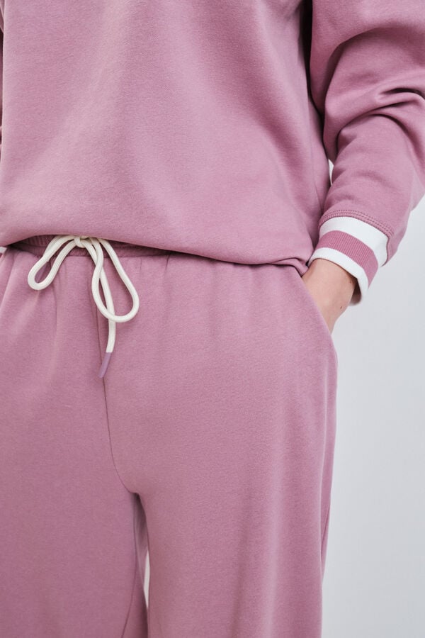 Dash and Stars Cal&ccedil;a reta em felpa rosa rosa